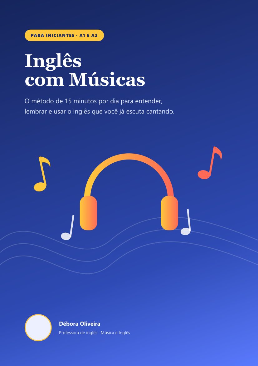Capa do e-book Inglês com Músicas